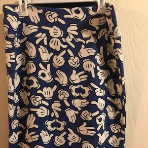 Lularoe Disney Mickey Mouse hands Cassie skirt